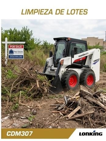 Mini cargadora en limpieza de terrenos