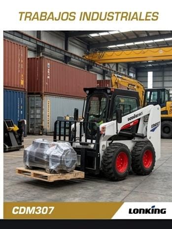 Mini cargadora cargando materiales